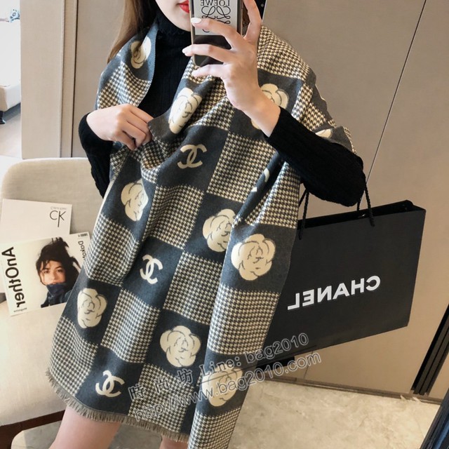 CHANEL專櫃新款女士圍巾披肩 香奈兒2023新款山茶花小香圍巾  mmj1028